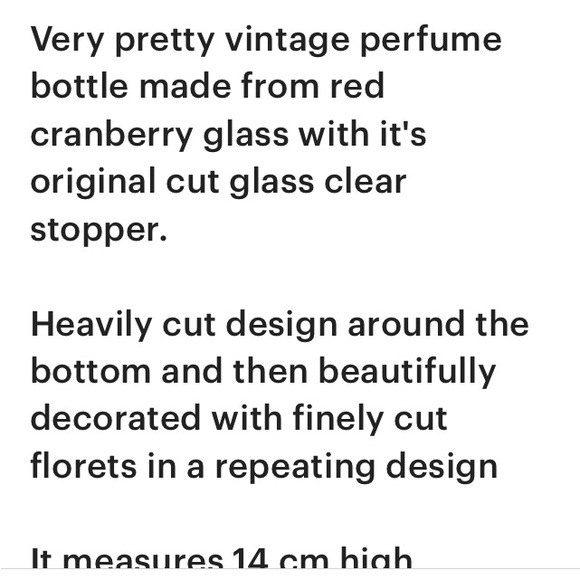 Antique Perfume Bottle made with Cranberry glass with carve florets and beveled - Picture 4 of 6